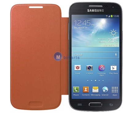 Husa piele Samsung I9190 Galaxy S4 mini EF-FI919BO portocalie Originala