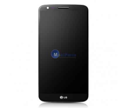 Display cu touchscreen si rama neagra argintie LG G2 D802