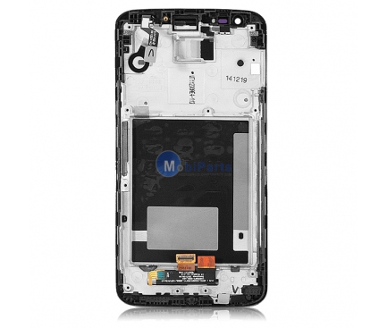 Display cu touchscreen si rama neagra argintie LG G2 D802