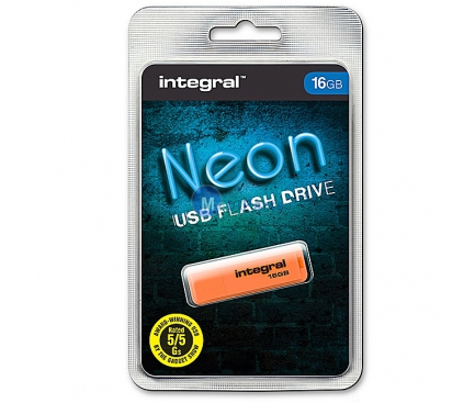 Memorie externa Integral Neon 16Gb portocalie Blister