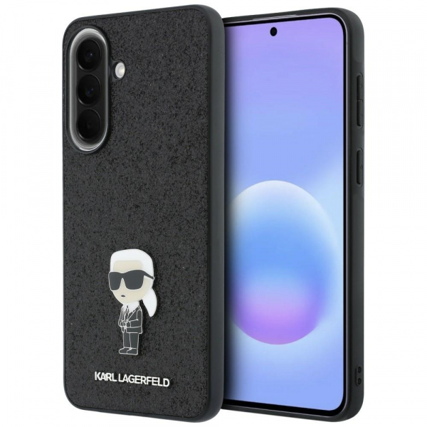 Husa pentru Samsung Galaxy A57 5G, Karl Lagerfeld, Glitter Fixed Ikonik Karl, Neagra
