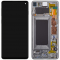 Display cu Touchscreen Samsung Galaxy S10 G973, cu Rama, Argintiu (Prism White), Service Pack GH82-18850B