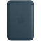Portofel Apple Leather Wallet pentru iPhone 12 / 12 mini / 12 Pro / 12 Pro Max, Cu MagSafe, Piele, Albastru MHLQ3ZM/A
