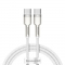 Cablu Date si Incarcare USB-C - USB-C Baseus Cafule Metal Series, 100W, 1m, Alb CATJK-C02
