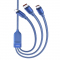 Cablu Incarcare USB la Lightning / USB Type-C / MicroUSB HOCO U104, 1.2 m, 6A, Albastru 