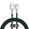 Cablu Date si Incarcare USB la Lightning Baseus Cafule Series Metal, 1 m, 2.4A, Verde CALJK-A06 