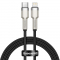Cablu Date si Incarcare USB-C - Lightning Baseus Cafule Series Metal, 20W, 1m, Negru CATLJK-A01