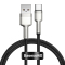 Cablu Date si Incarcare USB-A - USB-C Baseus Cafule Braided, 66W, 1m, Negru CAKF000101
