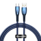 Cablu Date si Incarcare USB-A - USB-C Baseus Glimmer Series, 100W, 1m, Albastru
