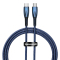 Cablu Date si Incarcare USB-C - USB-C Baseus Glimmer Series, 100W, 1m, Albastru CADH000703 