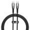 Cablu Date si Incarcare USB-C - USB-C Baseus Glimmer Series, 100W, 1m, Negru CADH000701 