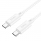 Cablu Date si Incarcare USB-C - USB-C HOCO X88, 60W, 1m, Alb 