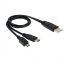 Cablu incarcare HTC Desire 310 dual sim 2in1 38cm