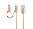 Cablu de date USB - MicroUSB USB Type-C Seenda 2in1 Roz