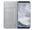 Husa textil Samsung Galaxy S8+ G955 LED View EF-NG955PSEGWW Argintie Blister Originala