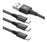 Cablu date USB - 2 x Lightning MicroUSB Baseus Rapid 3in1 1.2m Blister Original PRB_Dbl_265285