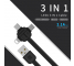 Cablu de date USB - MicroUSB Lightning USB Type-C Remax RC-066TH 3in1 1m Blister Original