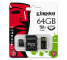 Card memorie Kingston MicroSDXC 64GB si cititor card MBLY10G2/64GB Blister 