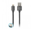 Cablu Date si Incarcare USB la Lightning Forever Leather 2A, 1 m, Negru, Blister 