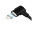 Cablu Date si Incarcare USB la Lightning - USB la MicroUSB Pofan Q13 Magnetic 2 in 1, 1 m, Negru, Blister 