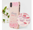 Husa Plastic Ringke Cherry Blossom + snur pentru Apple iPhone X, Roz, Blister 