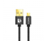 Cablu Date si Incarcare USB la MicroUSB Floveme Nylon Weave, 1 m, Negru, Blister 