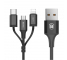 Cablu Date si Incarcare USB la Lightning - USB la MicroUSB - USB la USB Type-C Baseus Excellent 3in1, 1.2 m, Negru, Blister 