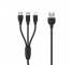 Cablu Incarcare USB la Lightning - USB la MicroUSB - USB la USB Type-C Remax RC-109th,3 in 1, 1 m, Negru