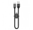 Cablu Date si Incarcare USB la MicroUSB - USB la USB Type-C Baseus U-Shaped, 0.23 m, Negru, Blister 