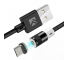 Cablu Incarcare USB la MicroUSB Floveme Magnetic, 1 m, Negru, Blister 