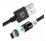 Cablu Incarcare USB la Lightning Floveme Magnetic, 1 m, Negru, Bulk 