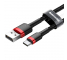Cablu Date si Incarcare USB la USB Type-C Baseus Kevlar, 0.5 m, Negru, Blister 