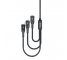 Cablu Date si Incarcare USB-A - Lightning / microUSB Benks, 15W, 1.5m, Negru