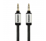 Cablu Audio 3.5 mm la 3.5 mm Gecko RUGGED Flat Cable, 1 m, Negru, Blister GG100071 