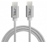 Cablu Incarcare USB Type-C la USB Type-C Tellur Woven, 1 m, Argintiu, Blister TLL155181 