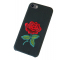 Husa OEM Blooming Rose pentru Apple iPhone 8 / Apple iPhone 7, Neagra - Multicolor, Bulk