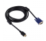 Cablu Video VGA la HDMI OEM pentru HDD / PMP Player, 3 m, Negru, Bulk 