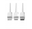 Cablu Date si Incarcare USB la Lightning - USB la MicroUSB - USB la USB Type-C VIDVIE CB413, 1.2 m, Alb, Blister 