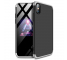 Husa Plastic OEM Full Cover pentru Apple iPhone XS Max, Argintie - Neagra, Bulk 