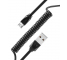 Cablu Date si Incarcare USB la MicroUSB Remax Radiance Pro, Spiralat, 1 m, Negru, Blister 