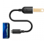 Adaptor OTG USB la USB Type-C Rock, 0.1 m, Negru, Blister 