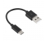 Cablu Date si Incarcare USB la USB Type-C OEM, 0.14 m, Negru