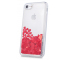 Husa TPU OEM Liquid Heart pentru Apple iPhone X / Apple iPhone XS, Rosie - Transparenta, Bulk 
