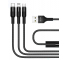 Cablu Incarcare USB la Lightning - USB la MicroUSB - USB la USB Type-C Usams US-SJ219 U5, 1.5 m, Negru, Blister 