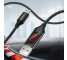 Cablu Date si Incarcare USB la MicroUSB Floveme Cu tester consum, 1 m, Negru, Blister 