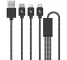 Cablu Incarcare USB la Lightning - USB la MicroUSB - USB la USB Type-C DEVIA Pheez 3in1 8-pin, 1 m, Negru, Blister 