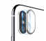 Folie Protectie Camera spate Totu Design pentru Apple iPhone X / Apple iPhone XS, Sticla securizata, Cu rama metalica, Argintie, Blister 