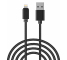Cablu Date si Incarcare USB la Lightning OEM Woven, 1 m, Negru, Bulk 