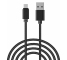 Cablu Date si Incarcare USB la USB Type-C OEM Woven, 2 m, Negru, Bulk 