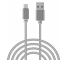 Cablu Date si Incarcare USB la USB Type-C OEM Woven, 2 m, Argintiu, Bulk 